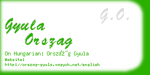 gyula orszag business card